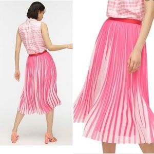 J. Crew Pleated Midi skirt in peekaboo stripe